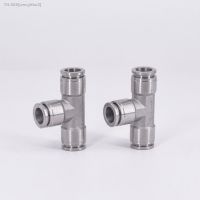 ✟▲ Tee 3 Ways Fit 6.35mm 1/4 9.52mm 3/8 12.7mm 1/2 PU Tube Pneumatic 304L Push In Quick Connector Release Air Fitting Plumbing