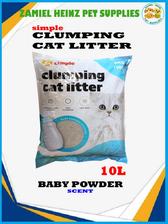 SIMPLE CLUMPING CAT LITTER ( BABY POWDER SCENT ) 10L Lazada PH