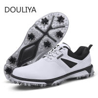 DOULIYA รองเท้าสำหรับผู้ชายกอล์ฟกันน้ำขนาด40-47,รองเท้าผ้าใบกอล์ฟเดินเท้าสำหรับกลางแจ้งรองเท้าผ้าใบนักกีฬากันลื่น