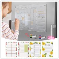□✚◙ 3D Transparent Acrylic Magnetic Calendar Fridge Dry Erasable Refrigerator Magnets Board Planner Schedule To Do List Home Decor