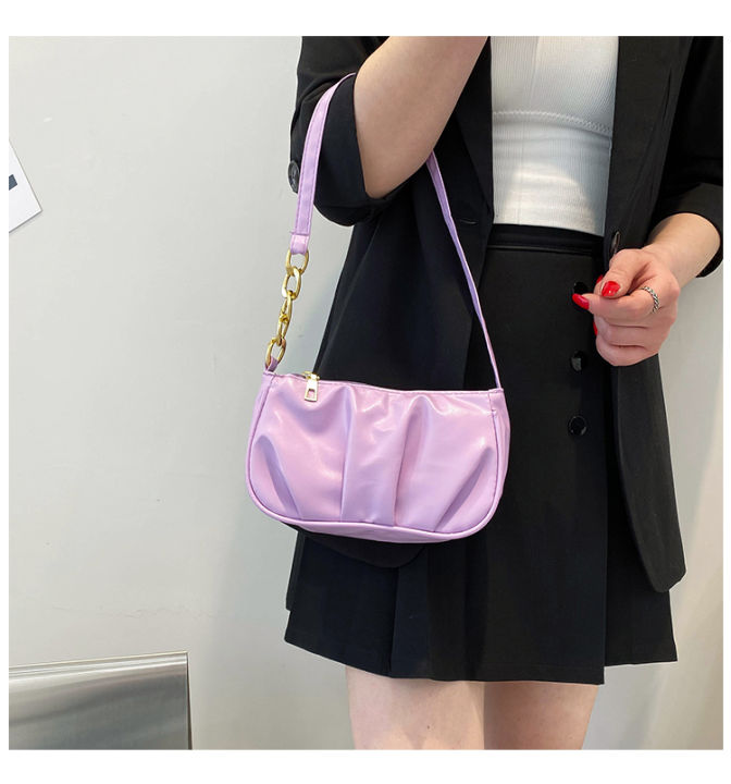 lady-sugar-สไตล์เกาหลี2021ใหม่แฟชั่นสแควร์ขนาดใหญ่สีทึบหนังกระเป๋าโซ่สะพายไหล่-coud-พับกระเป๋าสำหรับผู้หญิง