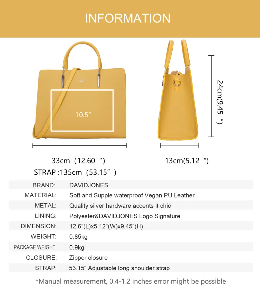 lt;COD>David Jones Paris handbag for women tote bag top handle hand bag  ladies shoulder bag big shopping bag sling bag 2023 FBL