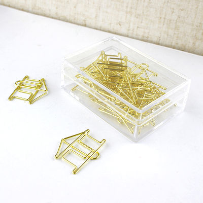 Gold House Paper Clip Shape House Pin Gold Office Supplies Golden Stationery Cute Paper Clips Office Accessories Klips Paperclip