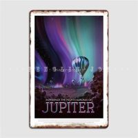 Jupiter Exoplanet Travel Bureau Jpl โปสเตอร์การเดินทางของดาวเคราะห์อนาคตแผ่นโลหะห้องนั่งเล่นโรงภาพยนตร์