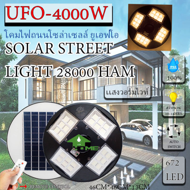 ขายดีมาก-ufo-4000w-โคมถนนufoโซลาร์เซลล์-4ทิศ-24ช่อง-กำลังไฟ-4000วัตต์-พลังงานแสงอาทิตย์-ประกัน-1ปีเเสงวอร์มไวท์