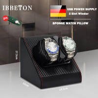 IBBETON Luxry 2 Slot Watch Winder Leather Shaker Watches Box Automatic Winder Storage Case Mabuchi Motor Mechanical watch box