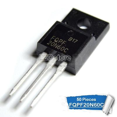 50ชิ้น TO-220F FQPF20N60C 20N60 FQPF20N60 20N60C ถึง-220 20A 600V N-Channel MOSFET