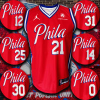 คุณภาพสูง เสื้อบาส เสื้อบาสเกตบอล Basketball NBA Philadelphia 76ers เสื้อทีม ฟิลาเดลเฟีย 76เซอร์ส BK0066 รุ่น Statemen 2020-21