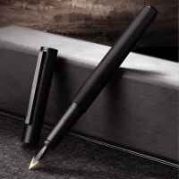 Hongdian H1 Fountain pen Aluminum Alloy Beautiful Black-golden Nib EFF 0.40.5mm Size Writing Ink Pen for Business Office gifts