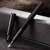 Hongdian H1 Fountain pen Aluminum Alloy Beautiful Black-golden Nib EF/F 0.4/0.5mm Size Writing Ink Pen for Business Office gifts  Pens