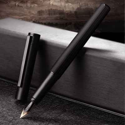 Hongdian H1 Fountain pen Aluminum Alloy Beautiful Black-golden Nib EFF 0.40.5mm Size Writing Ink Pen for Business Office gifts