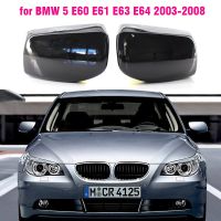 【car parts】คาร์บอนไฟเบอร์ Bright สีดำด้านข้างกระจกมองหลังสำหรับ BMW 5 Series E60 E61 525i 528i 528xi 530i 530d