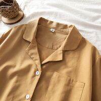 [Real Photo] Blouse Tops New R Matcha Green Short-sleeved Shirt Women Wild Fashion Polo Collar Solid Color Top