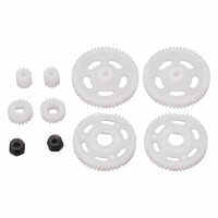 RC Motor Pinion Gear Set สีขาวน้ำหนักเบาสำหรับ Axial SCX24 1/24 รีโมทคอนโทรลโมเดลรถ-ioec53 shop