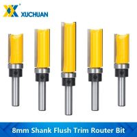 8mm Shank Flush Trim Router Bit Pattern Bit Template เครื่องตัดมิลลิ่งไม้ Straight Mill with Bearing Carpenter Tool