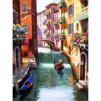 GATYZTORY Pictures By Number Town Landscape For Adult Gift DIY Oil Painting By Number Art Pictures By Number Kits Home Decor