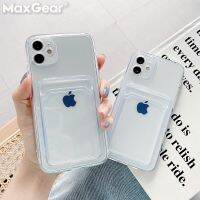 【Great. Cell phone case】กันกระแทกผู้ถือบัตรล้างฉันกรณีโทรศัพท์สำหรับ iPhone 13 11 12 Pro Max มินิ XS X XR 7 8บวก SE 2ใสกระเป๋าสตางค์กระเป๋าปก