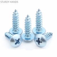 100Pcs Large Flat Head Self-tapping Screw Carbon Steel Galvanized Screw Pointed Tail Oblate Mushroom Head Screws M3M4M5M6 Nails Screws  Fasteners