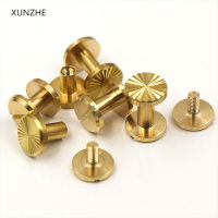 XUNZHE 20ชิ้นกระเป๋าหนังหัตถกรรมโลหะแข็งสกรูเล็บ Rivet,4-10มิลลิเมตร,ดอกทานตะวันคู่หัวแบนทองแดงสายรัด Rivets