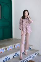 prettythingonme VivienPant -สี Brown ขายาวทรงขาม้านิดๆ ผ้าญี่ปุ่นเนื้อดีมาก รีดจีบด้านหน้า ใส่แล้วผอมเพียวเก็บหุ่นทรงสวย มีกระเป๋าข้าง