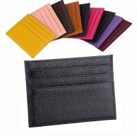 hot！【DT】❈☍▽  Leather ID Card Holder Color Bank Credit Slot