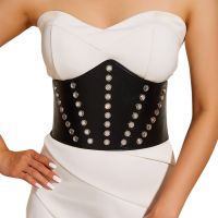 Corset Faux Leather Cummerbunds Strap Belts For Women Banquet Elastic Tight High Waist Slimming Body Shaping Girdle Belt