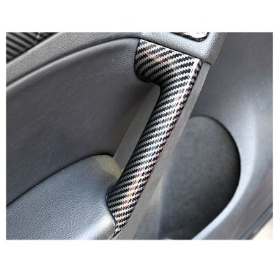 4pcs Car Stickers ABS Carbon Fiber Grain Interior Door Armrest Decoration Cover for Golf 6 MK6 2009-2013