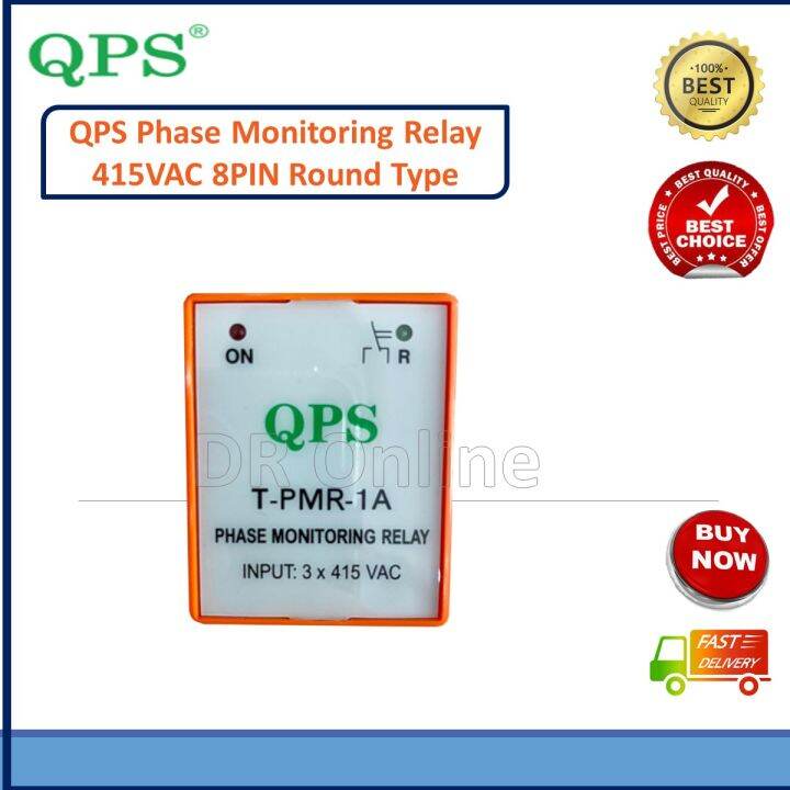 QPS PHASE MONITORING RELAY 415VAC 3 PHASE, (TPMR1A) Lazada