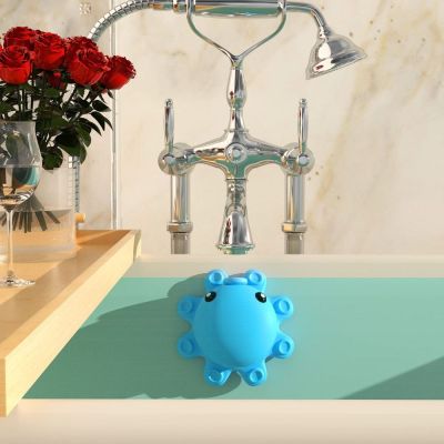 GVDFHJ ฝาปิดอ่างอาบน้ำในห้องน้ำรูปปลาหมึกน่ารักอุปกรณ์อาบน้ำที่ปิดท่อระบายน้ำล้นซีลจุกดูด