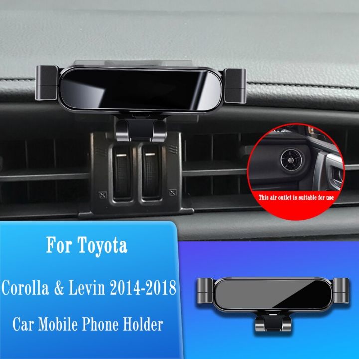 ที่จับโทรศัพท์มือถือรถยนต์ช่องแอร์ฐานยึดอุปกรณ์นำทางแรงโน้มถ่วง-gps-ตัวหนีบตรงช่องแอร์-st-สำหรับ-toyota-corolla-levin-2014-2018อุปกรณ์เสริม