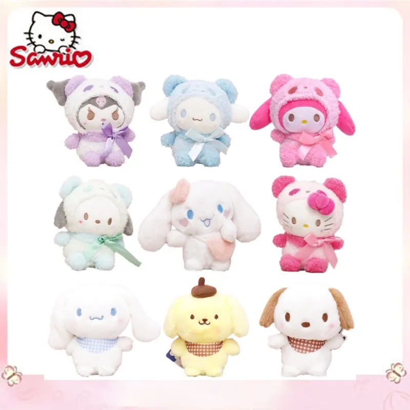 10cm Desenho Kawaii My Melody Kuromi Cinnamoroll Kt Cat Purin Dog Plush Toy  Anime Animais De Pelúcia Pingente Boneca - Escorrega o Preço