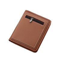 Business Men Wallet Vertical short Male Purse PU Leather Card Holder Wallet Case Man Money Bag Zipper Coin Purse Small wallet