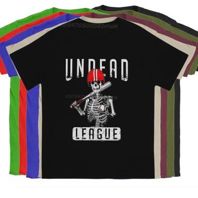 Men Undead Baseball League Player Halloween Zombie Skeleton T-Shirt Male Promotion Vintage Pure Cotton Tee Shirt Oversized
