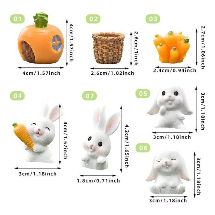 7pcs-miniature-garden-figurines-rabbit-mini-animals-figurines-diy-crafts-ornament-mini-landscape-decor-for-cake-toppers