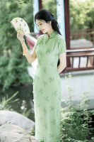 Yourqipao Cheongsam ชุด2023ผู้หญิงฤดูร้อนจีนแบบดั้งเดิม Elegant ปรับปรุงเด็กสาว Hanfu พรหมชุดราตรี