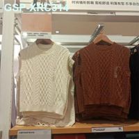 UNIQLO เสื้อห้องลองเสื้อเสื้อแขนกุดผ้าถักใส่ในฤดูใบไม้ร่วง2022สำหรับเด็ก,เสื้อกั๊กกันลมสไตล์สถาบันฝรั่งเศส453571ดอกไม้ใหม่