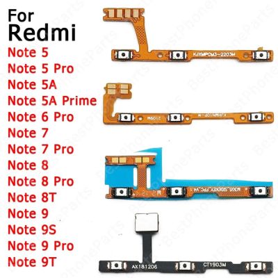 สำหรับ Xiaomi Redmi Note 6 7 8T 9 Pro 9S 9T 5 5A Prime ต้นฉบับปริมาณปุ่มสวิตช์ด้านข้างชิ้นส่วนอะไหล่สายเคเบิลเฟล็กซ์ปิดเปิดคีย์