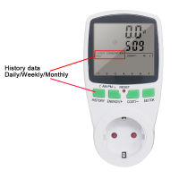 EU Socket Analyzer Wattmeter AC Power Meters Voltmeter Ammeter 230V 50Hz Digital Watt meter Energy Meter Watt Cost Monitor