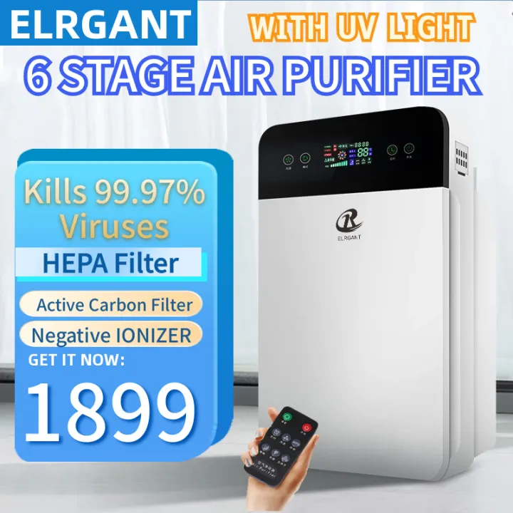 6 STAGE AIR PURIFIER WITH UV LIGHT Kills 99.97 airborne Germs