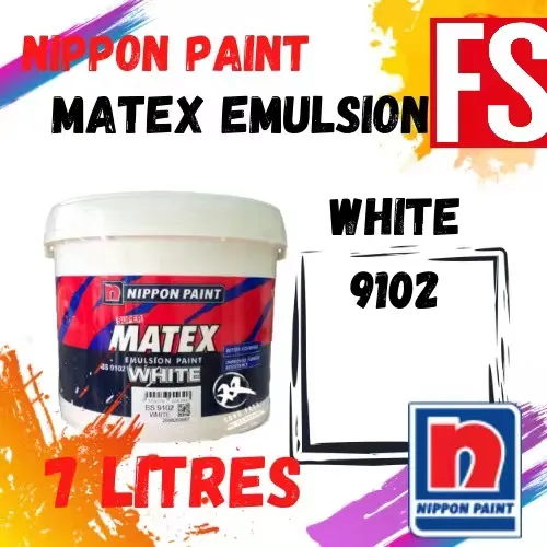 NIPPON SUPER MATEX 7L 9102 White Series Emulsion Paint/ Cat Putih | Lazada