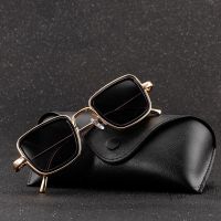 【hot sale】▨✽ D03 Thickening Metal Frame Square Punk Sunglasses Men Anti-UV Sun Glasses Retro Steampunk Style Fashion (not include the bag)