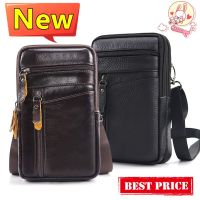 New Mens Genuine Leather Waist Packs Bag Phone Pouch Bags Men Handbag Bag Small Chest Shoulder Belt Bag Crossbody Leather Bags Running Belt