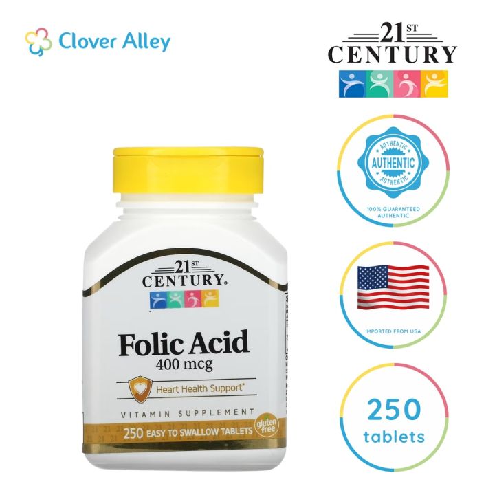 21st Century Folic Acid 400 mcg Tablets, 250 Count | Lazada PH