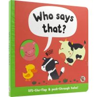 Who Says That? Who said that? Enlightenment cognition cardboard animals turn over books Dongdong books count cognitive animals parent-child Books English Enlightenment English Picture Books English original books