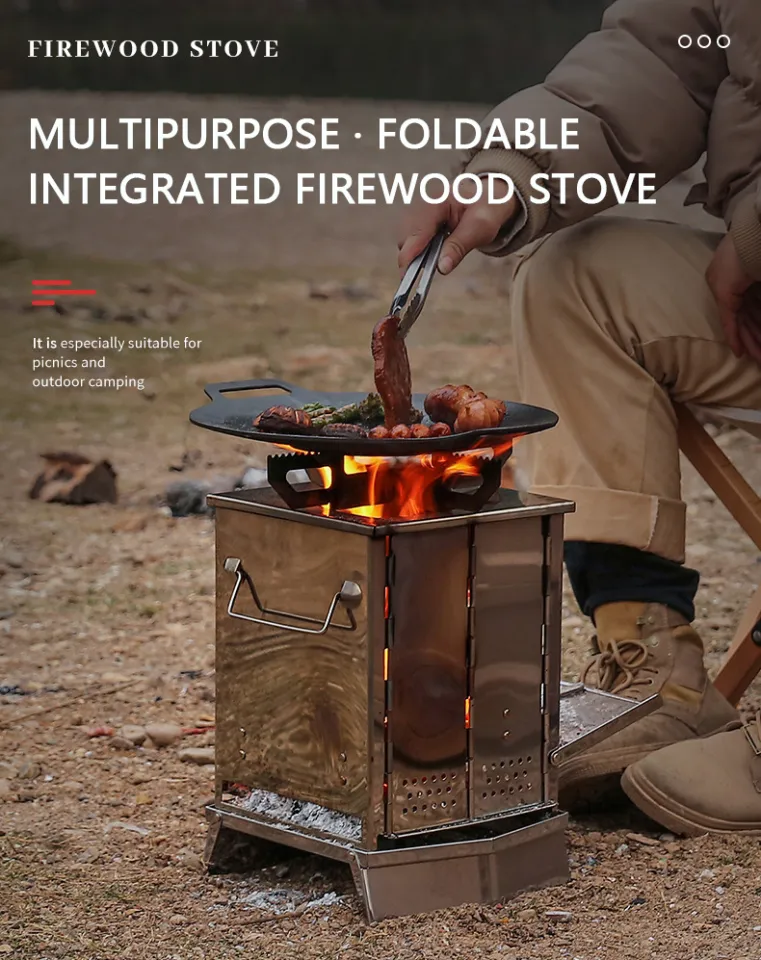 The firewood stove is foldable and convenient, and it has an integrated  design. It is multi-