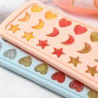 Ice Cube Tray with Lid Stars Moons Love Hearts Shape 24 Cavity Silicone Safe Durable Whiskey Ice Ball Maker Kitchen Tools Bar Wine Tools