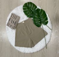 กางเกงขาสั้นเอวสูง สีกากี KHAKI Nantawat_Style