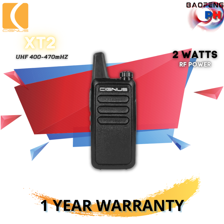 New Cignus XT2 UHF 2 Watts Mini Two Way Radio NTC Type Approved XT2