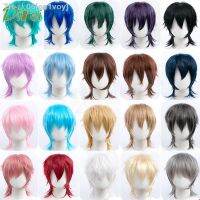 DIFEI Synthetic Black Red Pink Short Straight Hair For Boy Party Heat Resistant Fake Hair Mullet Fish Head Type Men Cosplay Wigs [ Hot sell ] ea1voy