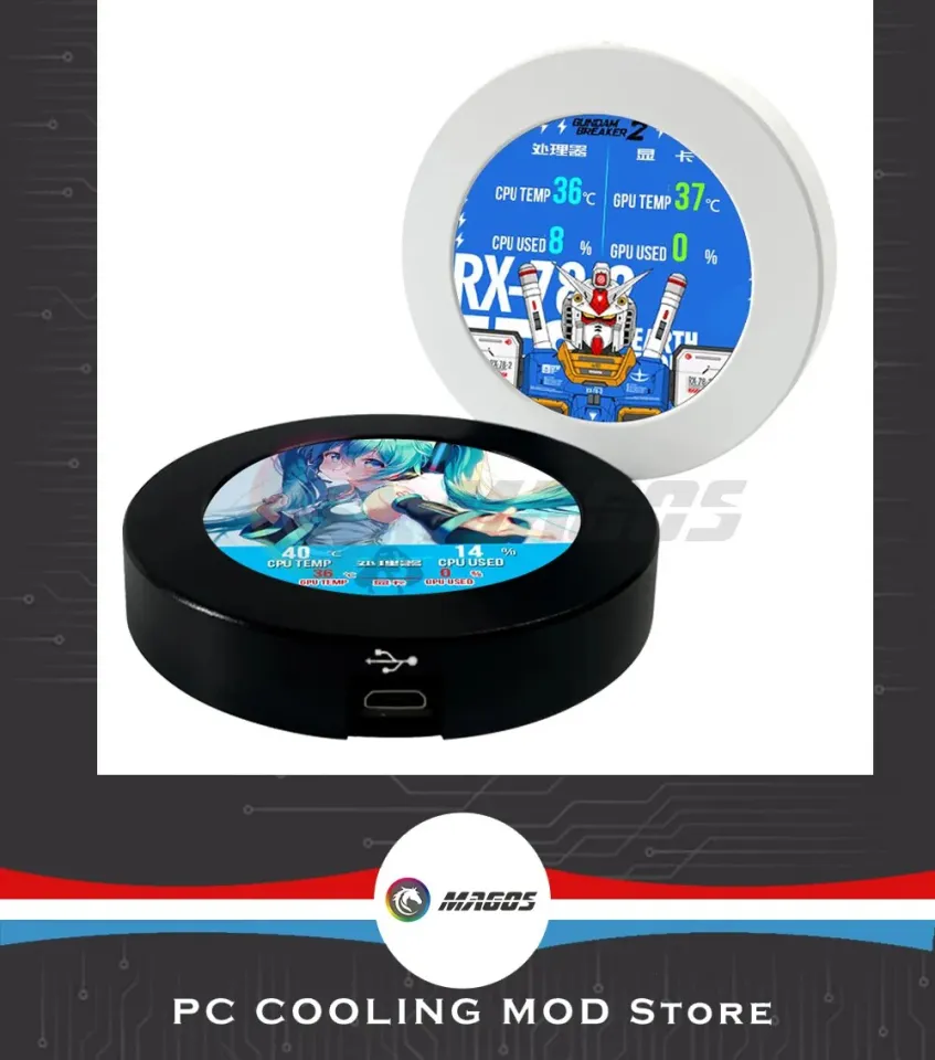 120 240 360 CPU AIO Cooling Monitor Round Screen IPS 2.1 Inch Real Time  Temp.+GIF+Video Anime Themes AIDA 64 Control CPU MOD - AliExpress